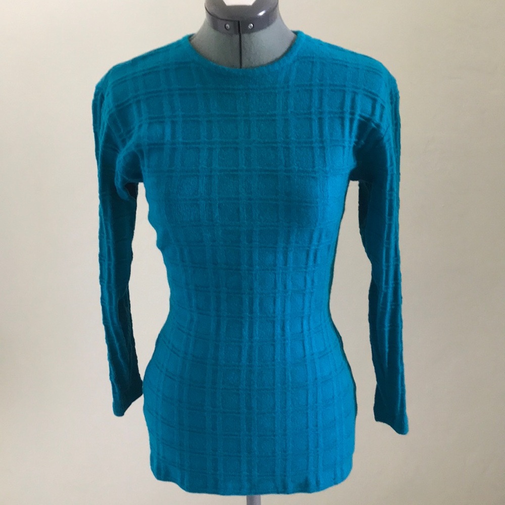 Andrea Jovine Teal Merino Wool Sweater M